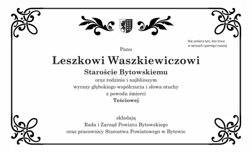 Zdjęcie do Kondolencje